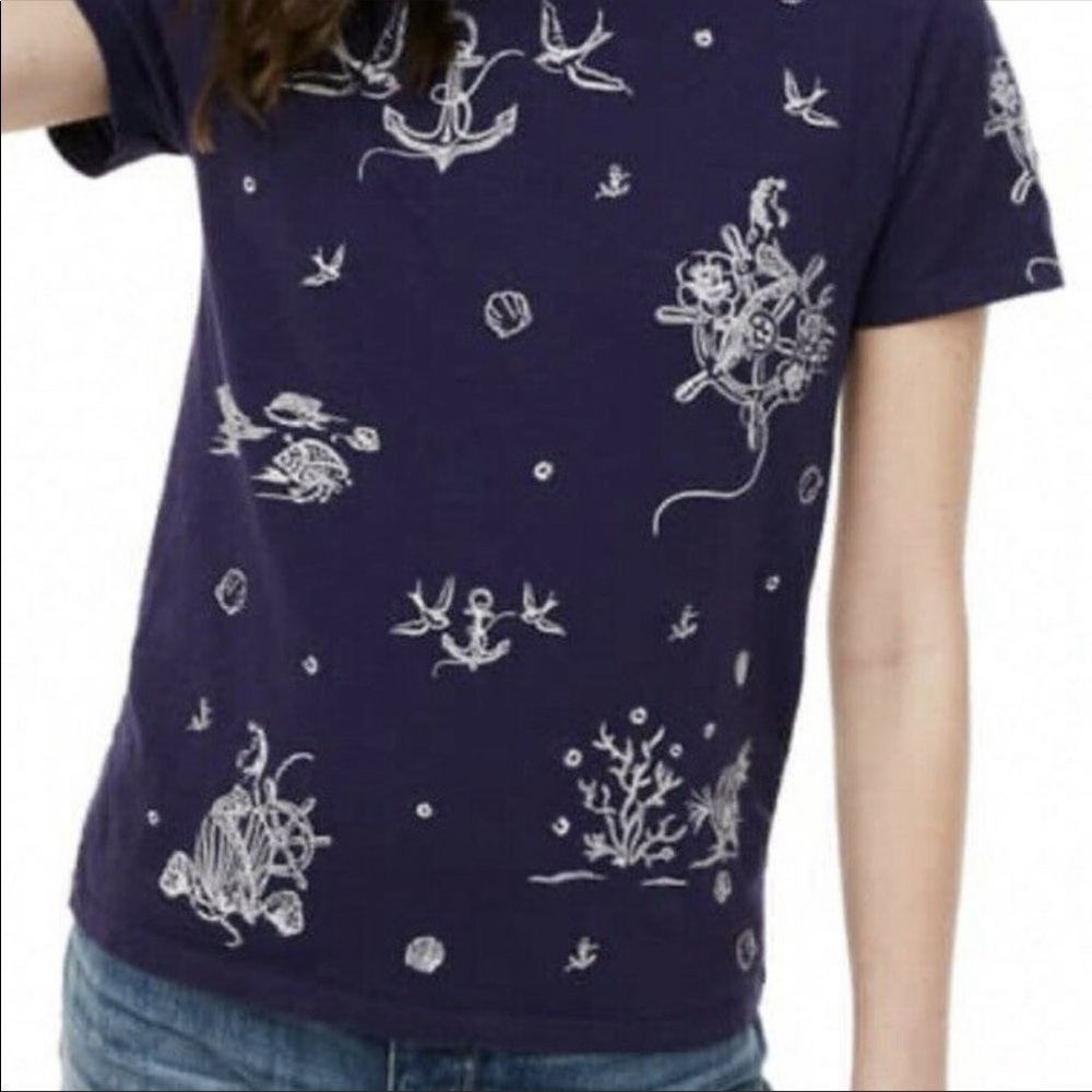 J Crew nautical embroidered tee - Picture 6 of 16